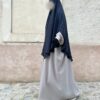 Abaya Manches Bouffantes Greige Whool Peach Profil