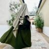 Abaya Saoudienne Caviary Kaki x Maxi Khimar Classique Olive Whool Peach by Oummi Abi Moi