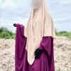 Abaya Saoudienne Whool Peach Aubergine by Oummi Abi Moi