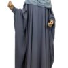 Abaya Saoudienne WhoolPeach Premium Gris Mauve x Maxi Hijab XXL Gris Souris by Oummi Abi Moi