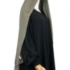 Cape Mélissa Mousseline Olive x Abaya Manches Bouffantes WhoolPeach Premium Noir by Oummi Abi Moi