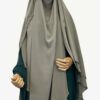 Cape Mélissa Mousseline Olive x Khimar Wijden Mousseline Olive x Abaya Saoudienne WhoolPeach Premium Vert Intense by Oummi Abi Moi