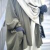 Chemise Ani Whool Peach Kaki x Sous Abaya Olive by Oummi Abi Moi