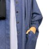 Chemise Anisley Denim x Abaya WhoolPeach Premium Gris Lilas x Maxi Hijab XXL Noir by Oummi Abi Moi