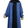 Chemise Mya Denim x Abaya WhoolPeach Premium Noir x Maxi Hijab XXL Noir by Oummi Abi Moi