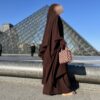 Jilbab 2 Pièces Choco Whool Peach by Oummi Abi Moi