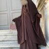 Jilbab Chocolat Whool Peach x Cape Melissa Mousseline by Oummi-Abi-Moi