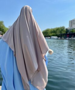 Khimar Double Greige Dos Whool Peach by Oummi Abi Moi