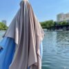Khimar Double Greige Semi Profil Whool Peach by Oummi Abi Moi