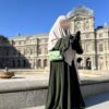Khimar Double Greige x Abaya Caly Kaki by Oummi Abi Moi Face