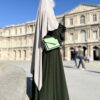 Khimar Double Greige x Abaya Caly Kaki by Oummi Abi Moi Semi Profil