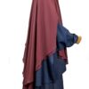 Khimar Wijden Mousseline Bois de Rose x Chemise Anisley Denim x Jupe Portefeuille Anisley Denim by Oummi Abi Moi