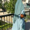 Kimocape Whool Peach Bleu Gris Dos by Oummi Abi Moi