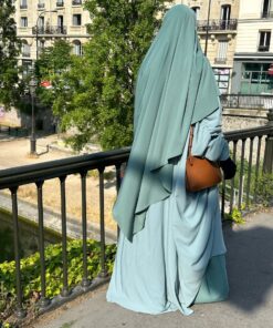 Kimocape Whool Peach Bleu Gris Dos by Oummi Abi Moi