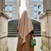 Maxi Khimar Classique Beige Nude by Oummi Abi Moi Dos Whool Peach