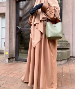 Maxi Khimar Classique Beige Nude by Oummi Abi Moi Face Whool Peach