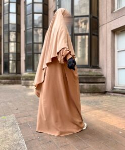 Maxi Khimar Classique Beige Nude by Oummi Abi Moi Whool Peach