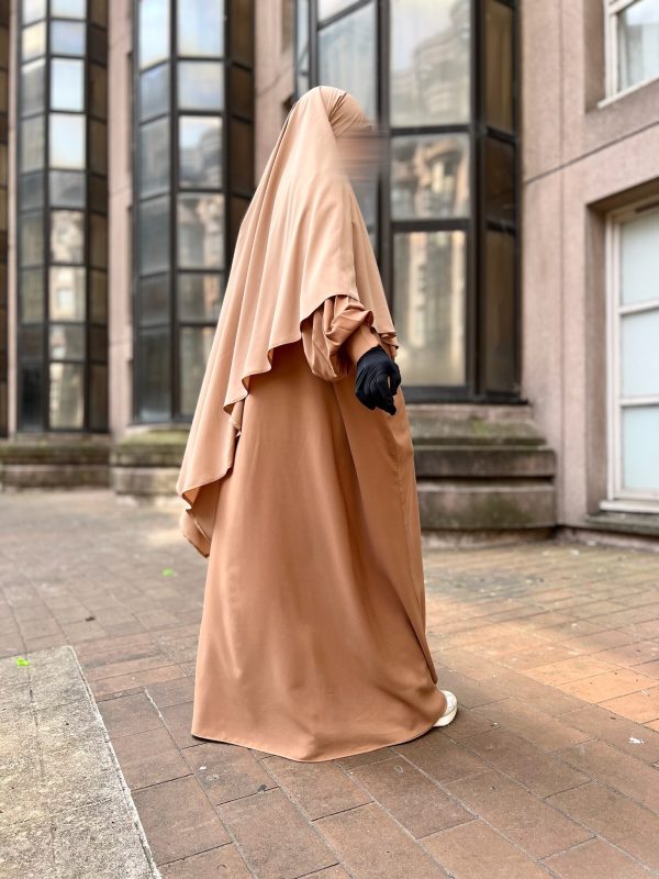 Maxi Khimar Classique Beige Nude by Oummi Abi Moi Whool Peach