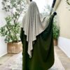 Maxi Khimar Classique Olive by Oummi Abi Moi Dos Caviary
